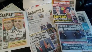 Naslovne strane medija u Srbiji dan nakon posete Rame Beogradu