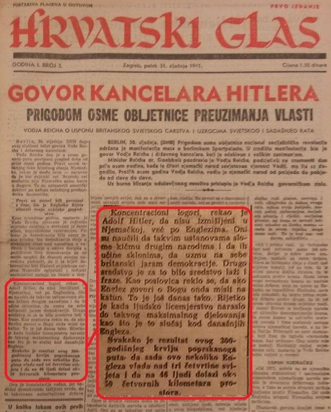 Hrvatski glas imao je redakciju na Kaptolu 27, gdje je bilo i sjedište Katoličkog lista. O koncentracionim logorima, prije uspostave NDH, pisali su, ali na ovaj način - o žrtvama logorima ni slova. (FOTO: Lupiga.Com)