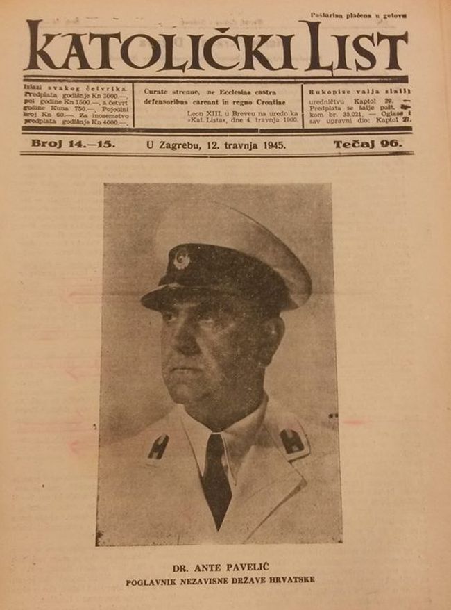 I u travnju 1945. godine, svega nekoliko dana prije završetka rata Katolički list ostao je uz Antu Pavelića (FOTO: Lupiga.Com) 