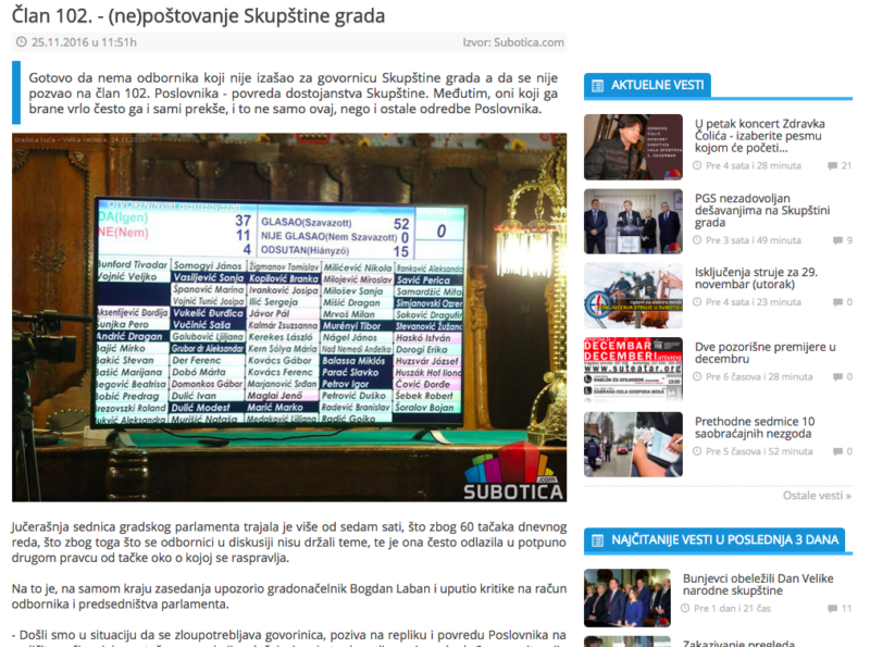 Izvor: print screen, subotica.com, preuzeto sa maglocistac.rs