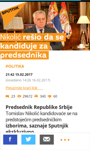 Screenshot: sajt Sputnjik / Preuzeto sa uns.org.rs