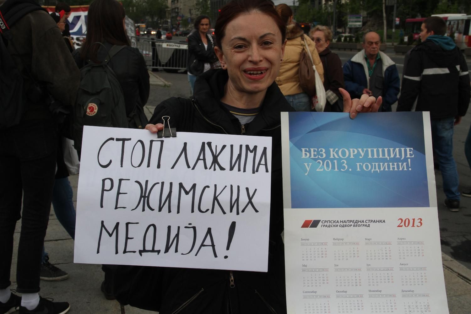 Detalj sa Protesta protiv diktature; Foto: FoNet/ Aleksandar Levajković